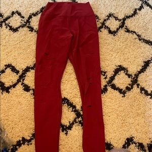Red (like jean ripped) leggings alo